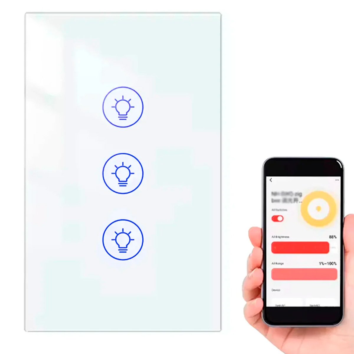 Interruptor Inteligente 3 Botones Compatible Alexa Y Google