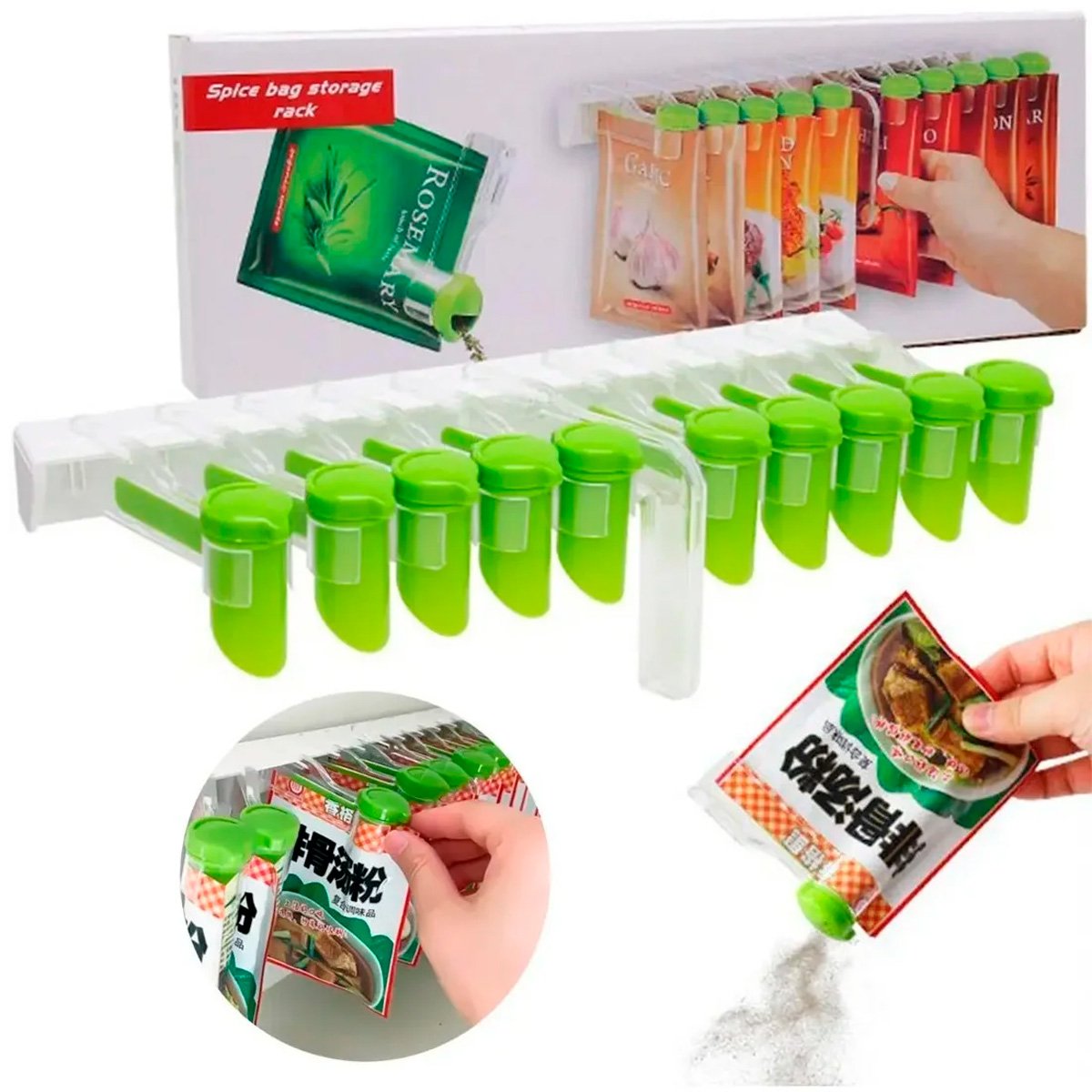Organizador De Cocina Condimentos Especias Para 10 Bolsas