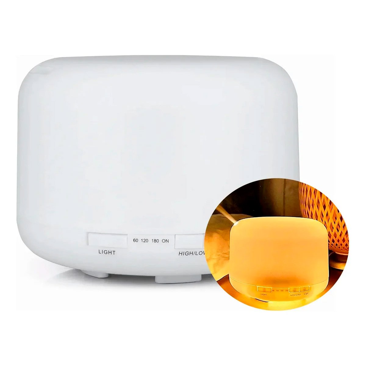 Difusor De Aromas Humidificador Aromaterapia Luces 300ml