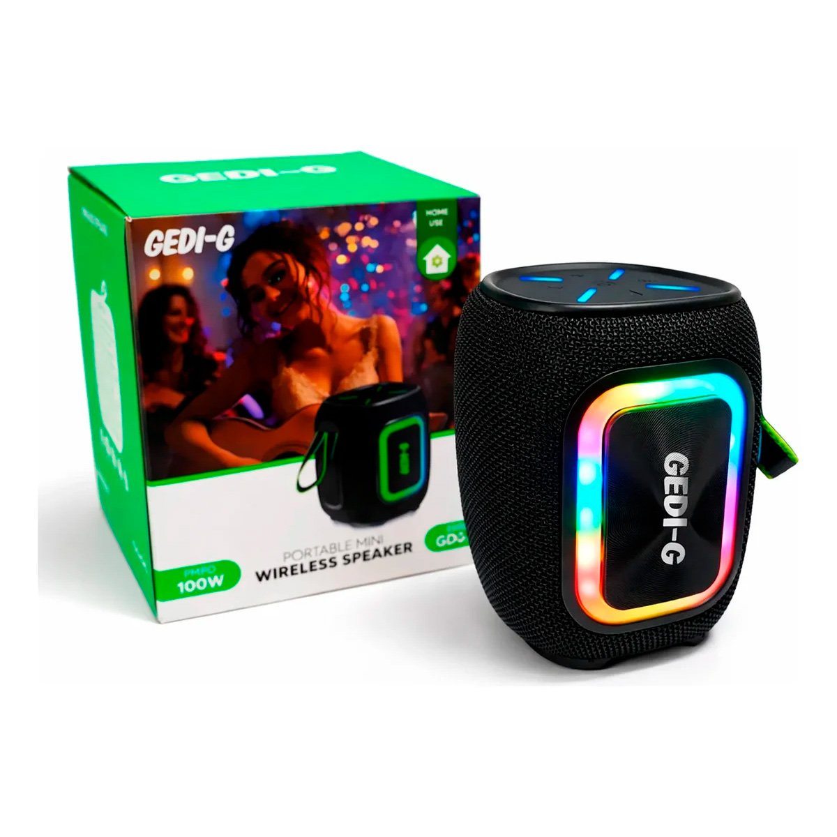 Parlante Altavoz Potente Portátil Con Bluetooth Y Luces Rgb