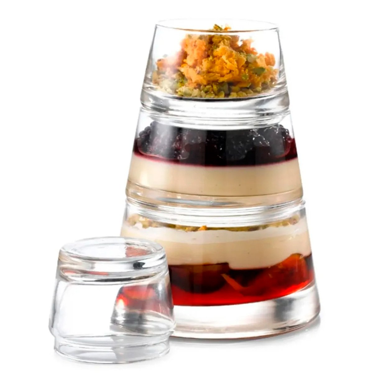 Set 3 Copas Vasos Apilables En Piramide Para Postres Salsas