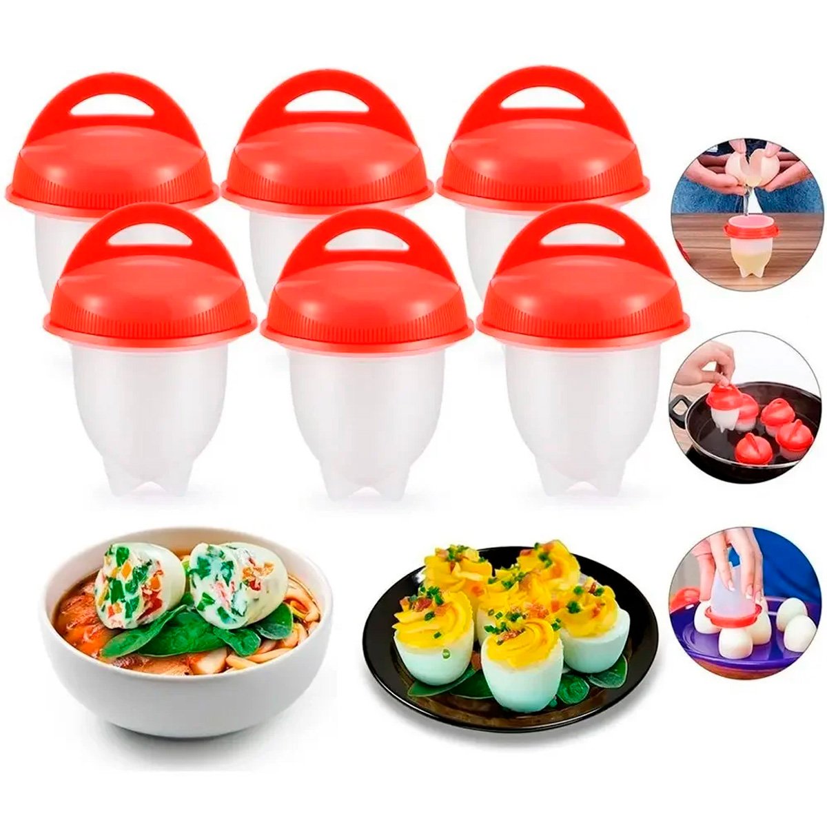 Silicona Para Huevo Egg Boil Cocina Huevos Sin Cascara