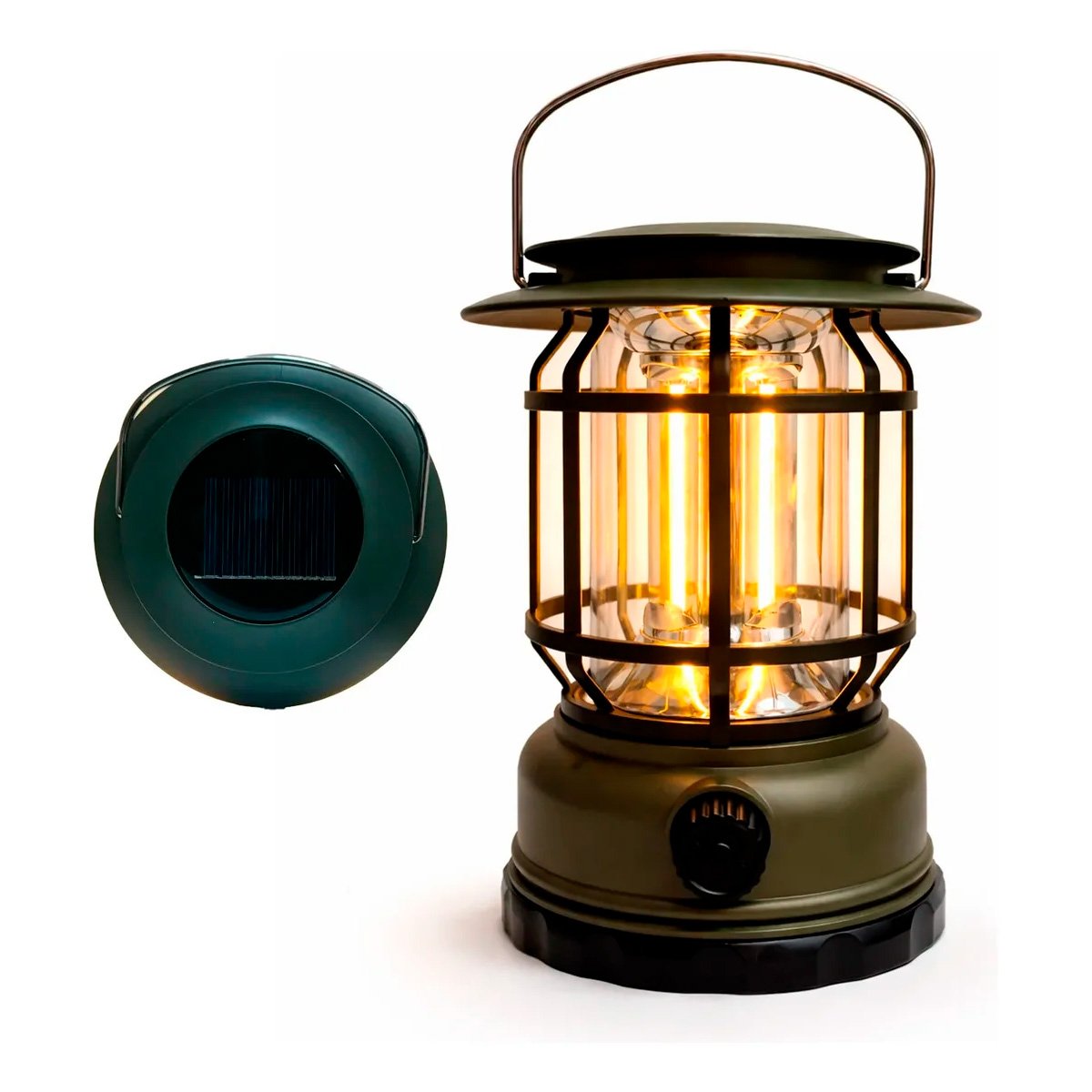 Farol Lámpara Panel Solar Y Luz Mixta Para Jardín Exteriores