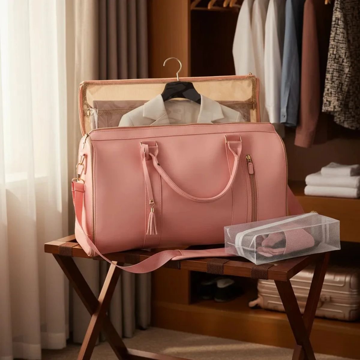 Bolso Maleta De Viaje Expandible Para Ropa Colgar En Armario
