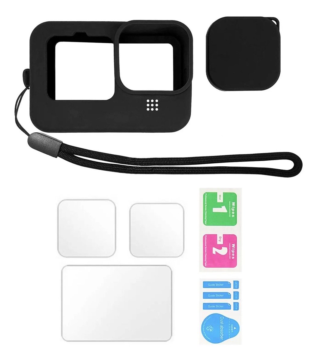 Funda Silicona Estuche Para Gopro 9 - 12 + Vidrios Templados