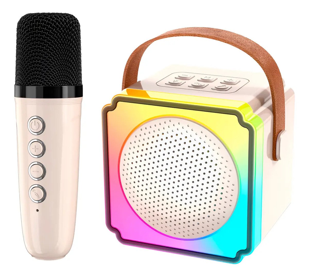 Mini Altavoz Bluetooth Karaoke Para Niños Luz Rgb Recargable