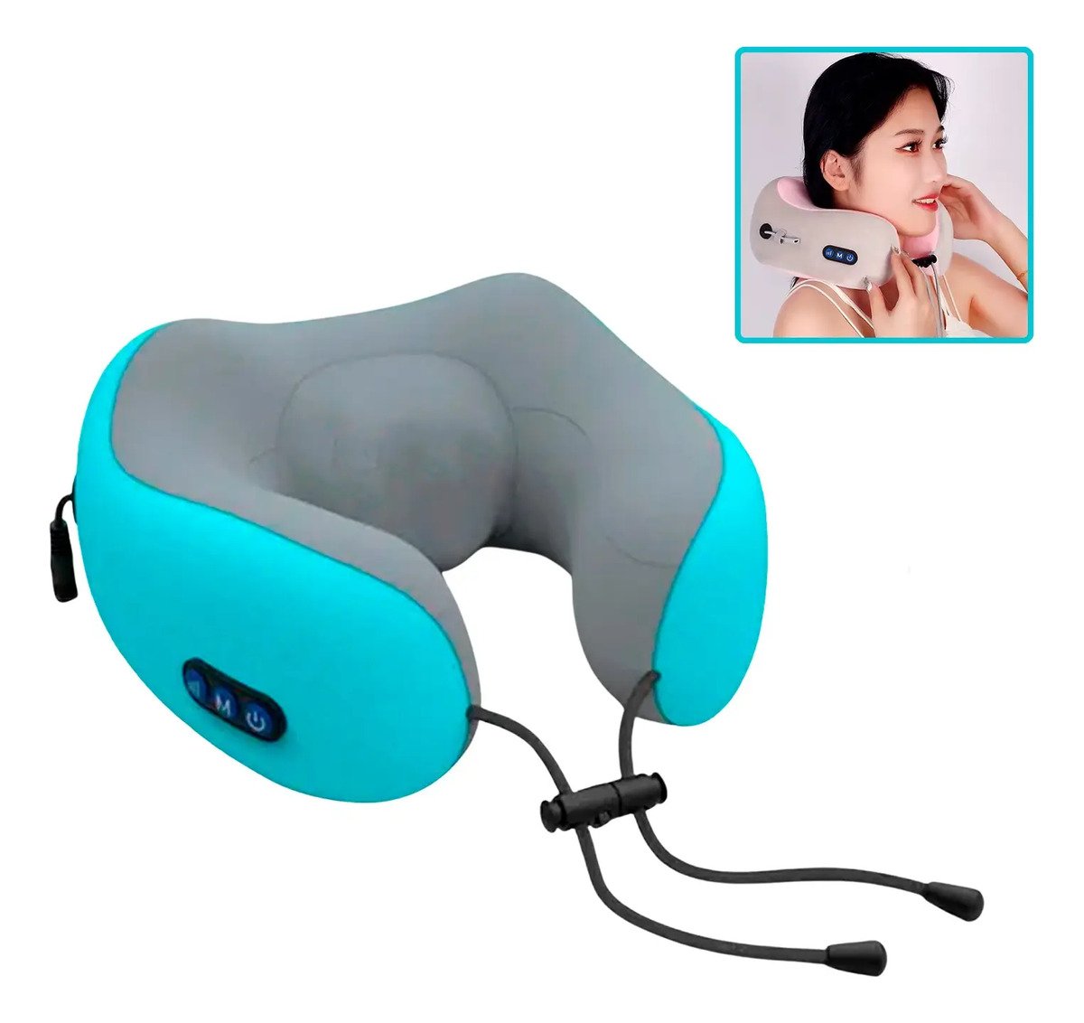 Almohada De Cuello En U Con Masajeador Eléctrico Para Viajes