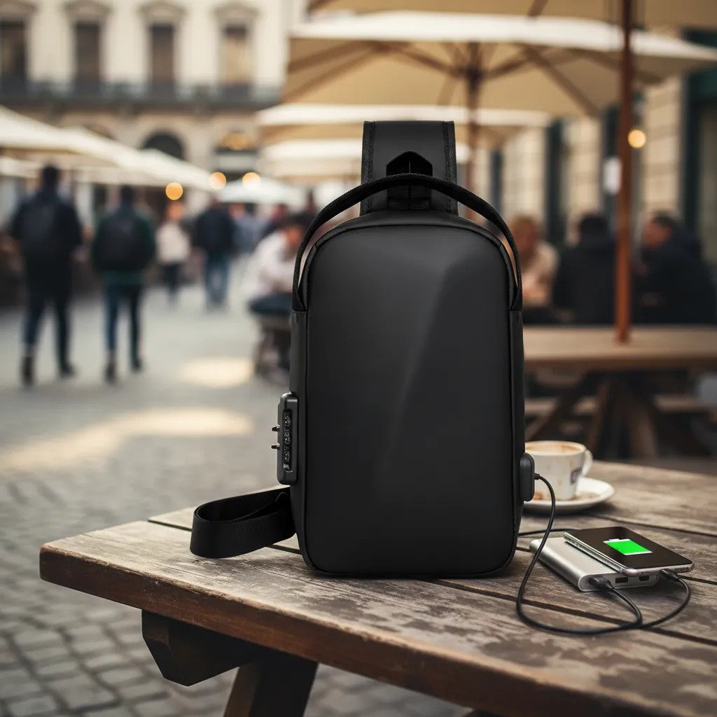 Bolso Morral De Seguridad Antirrobo Impermeable Y Puerto Usb