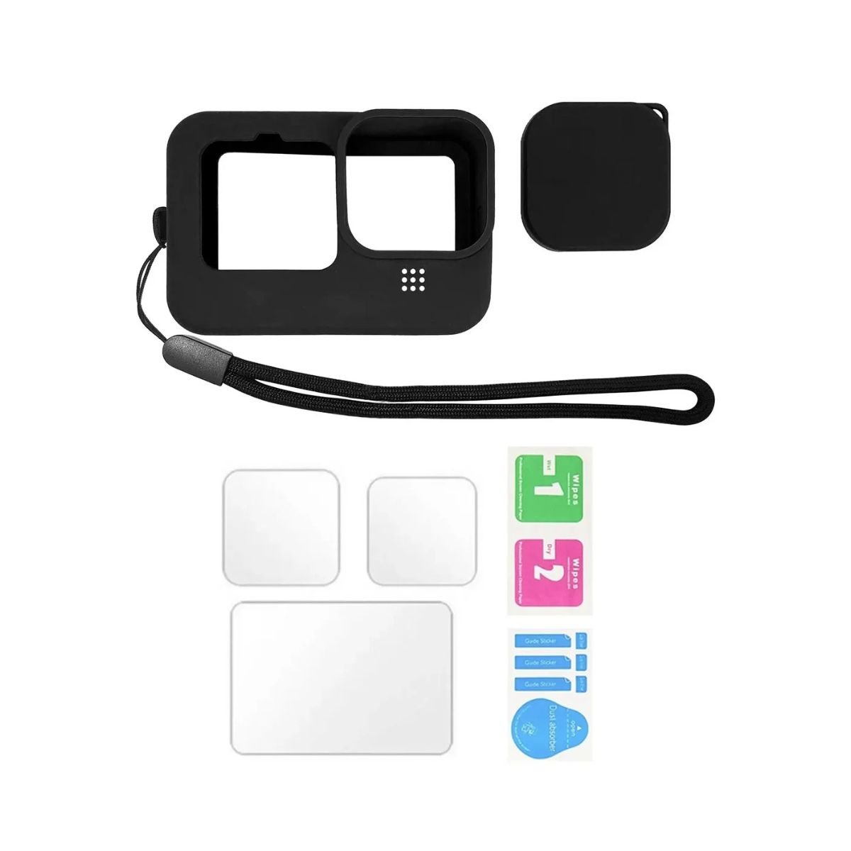 Funda Silicona Estuche Para Gopro 9 - 12 + Vidrios Templados