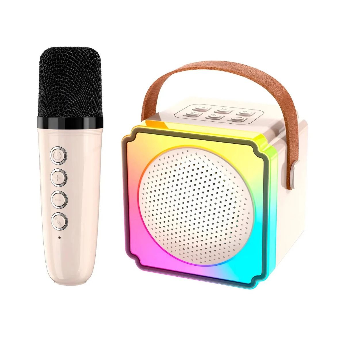 Mini Altavoz Bluetooth Karaoke Para Niños Luz Rgb Recargable