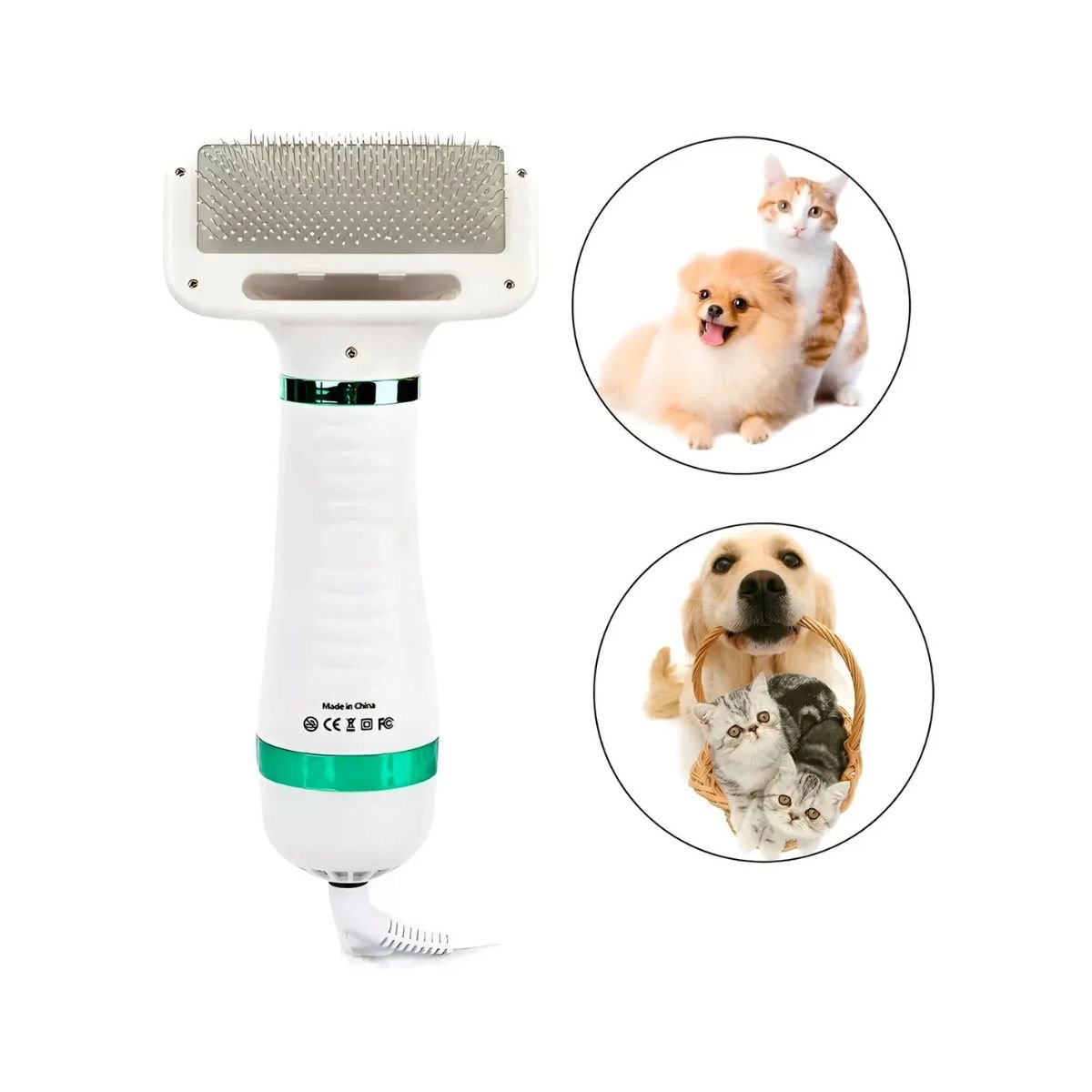 Cepillo Secador De Pelo Para Mascotas 2 En 1 Quita Pelos