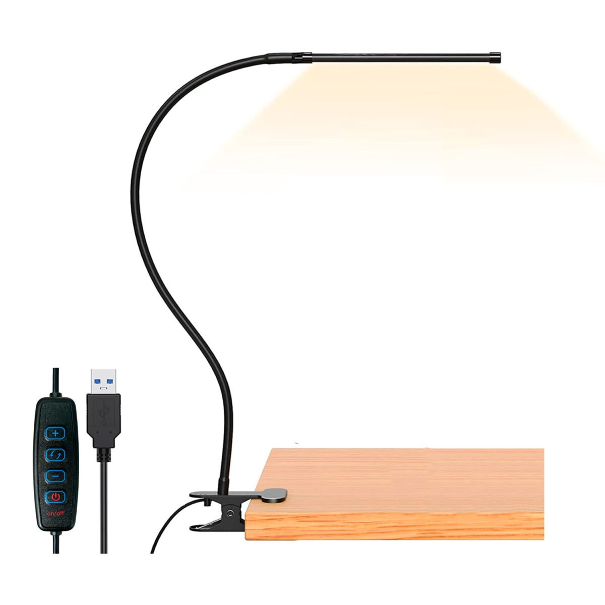 Luz De Lectura Led Lámpara Para Escritorio Con Clip 3 Modos
