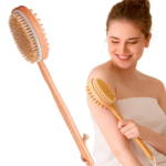 Cepillo De Madera Con Mango Largo Y Exfoliante Para Espalda