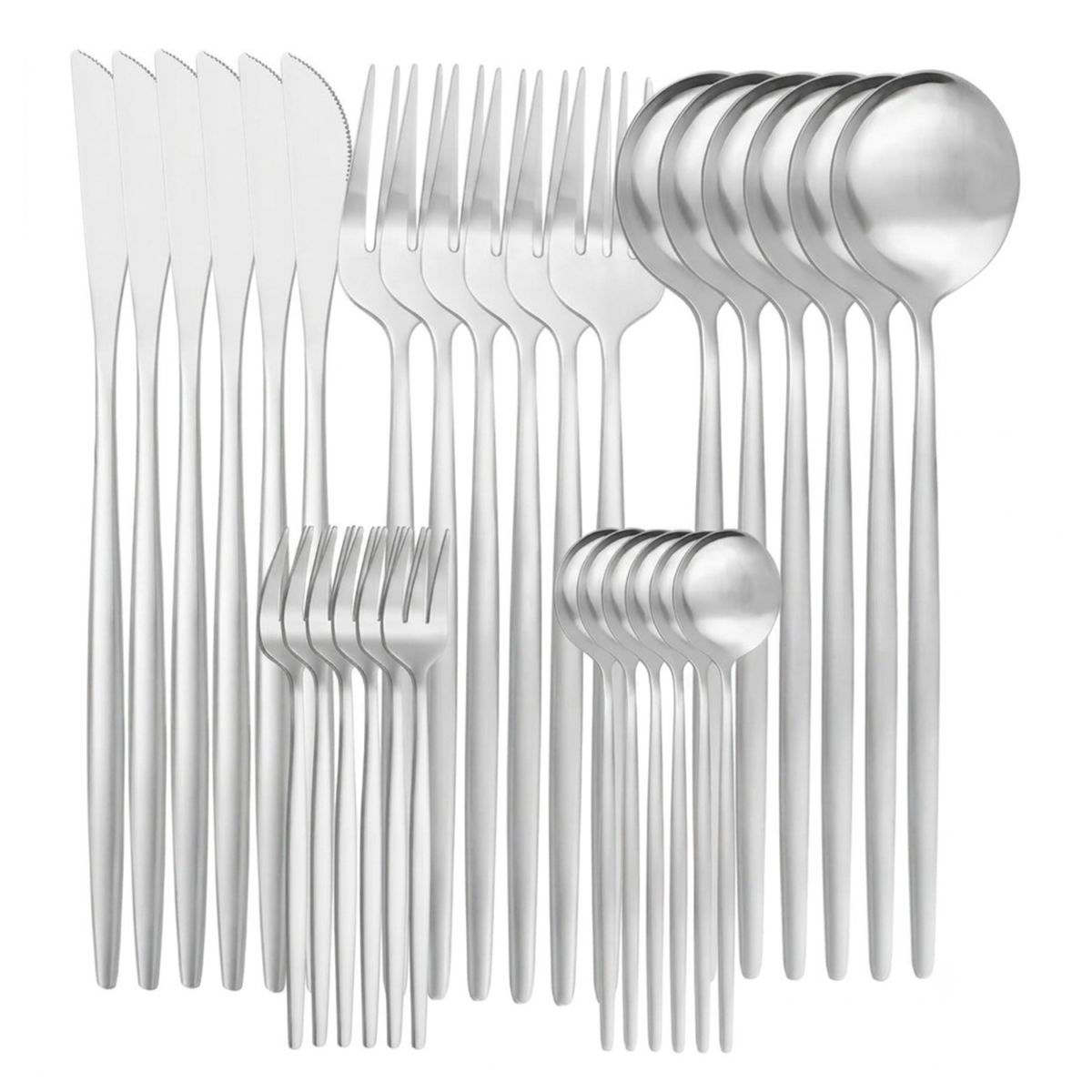 Set Juego De Cubiertos 30 Piezas Acero Inoxidable 6 Puestos