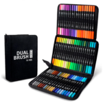 Set Kit 72 Marcadores Plumones Con Doble Punta Fina O Pincel