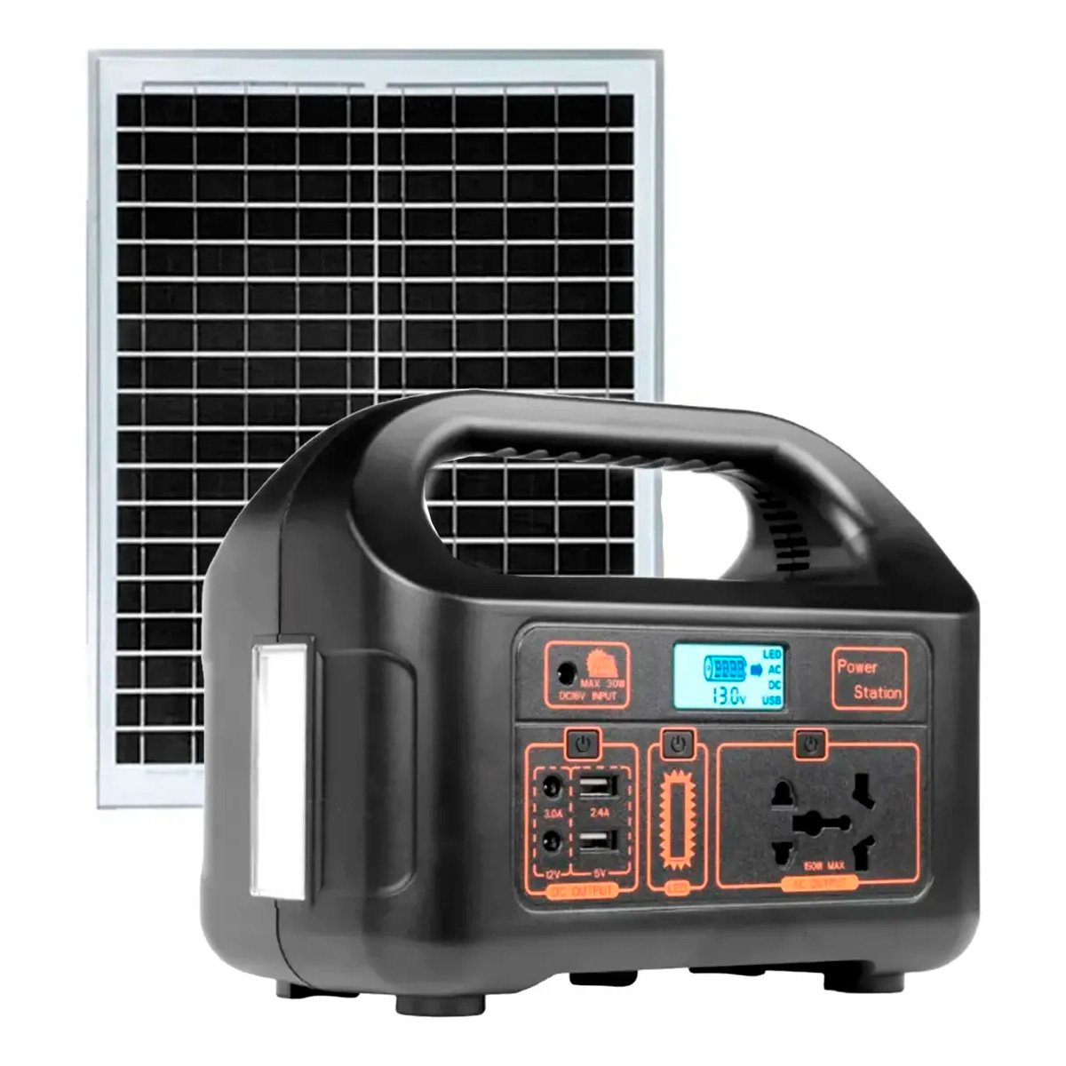 Central Estación De Energética Portátil - 150w + Panel Solar