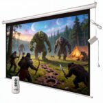 Telón Retráctil Eléctrico 84 Pulgadas Pantalla De Proyector
