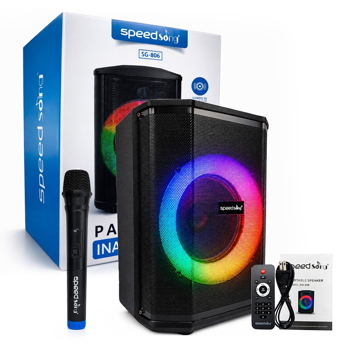 Cabina Sonido Con Bluetooth Luces Rgb + Control + Micrófono