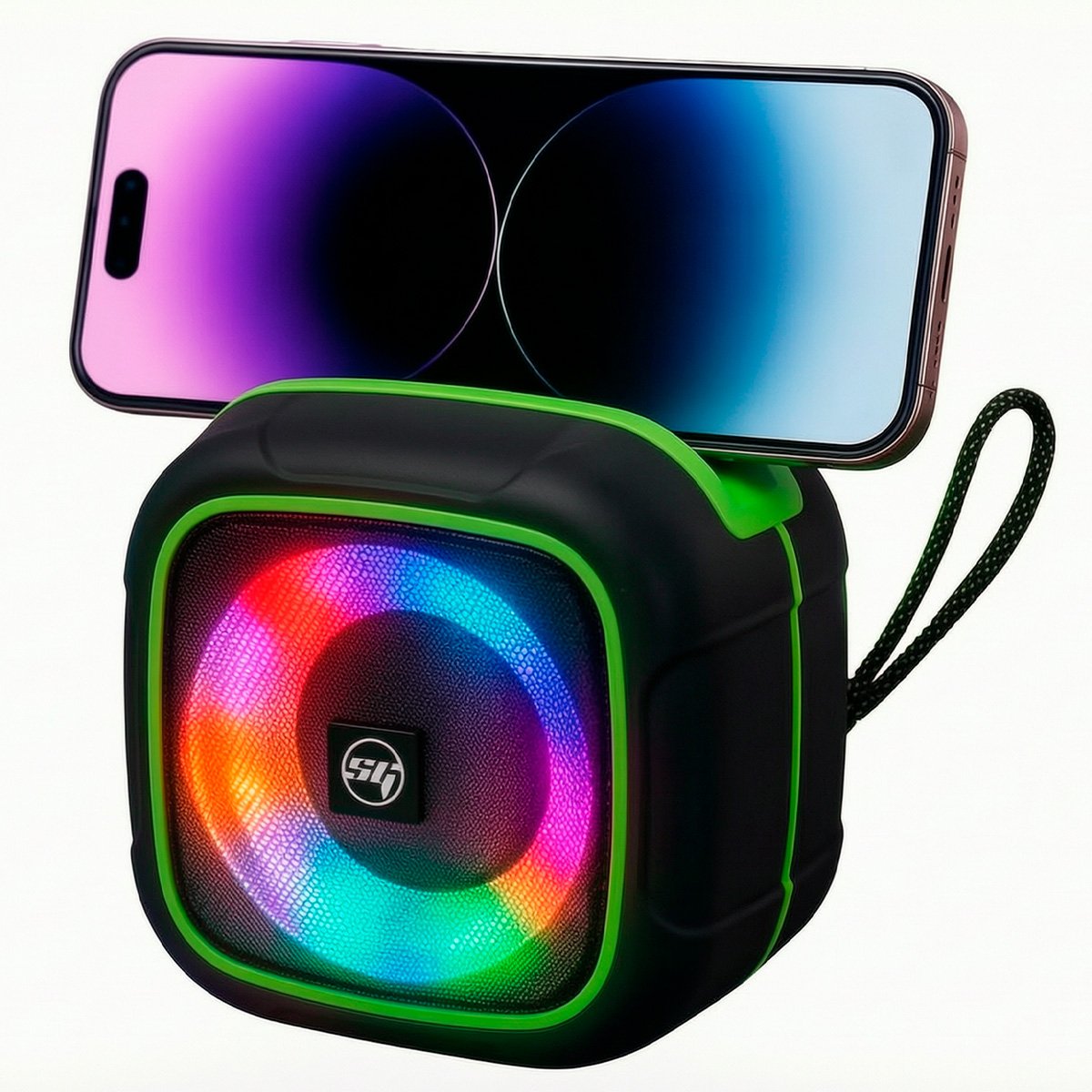 Mini Parlante Bluetooth Portátil Luces Led Rgb Porta Celular