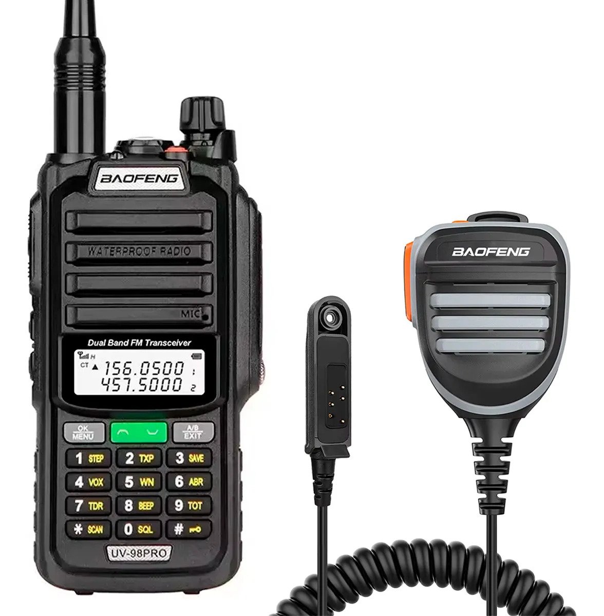 Radio Teléfono Baofeng UV-98PRO + Monófono Altavoz de hombro