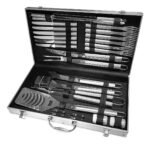 Kit Parrillero Bbq Asados 28 Utensilios Con Estuche Metalico