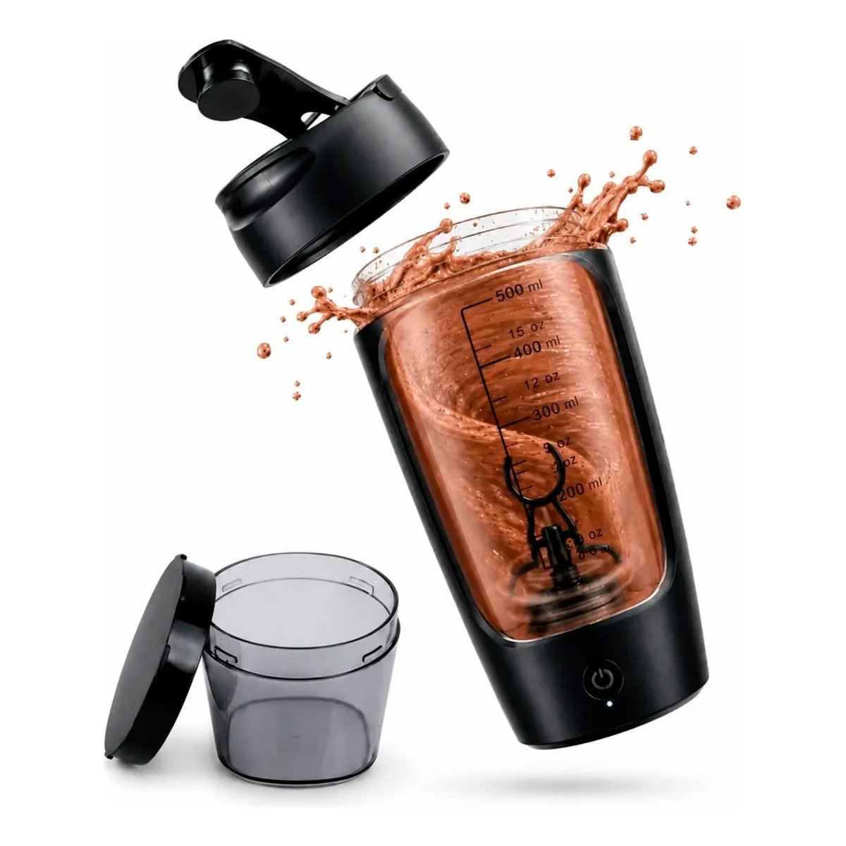 Vaso Termo Botella Mezclador Eléctrico Shaker Proteína 650ml