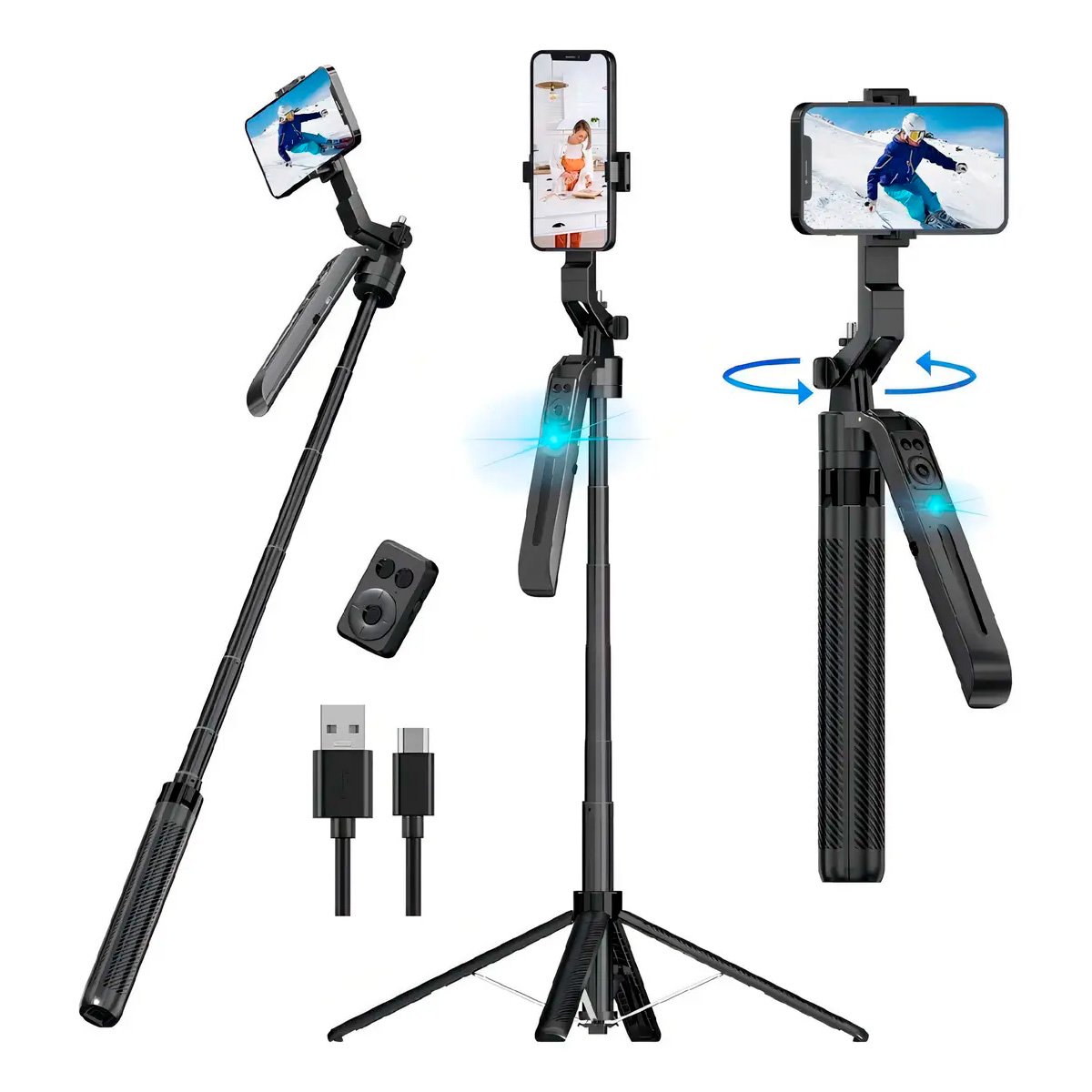 Trípode De 1.8m Selfie-stick Monopod Con Seguimiento Facial