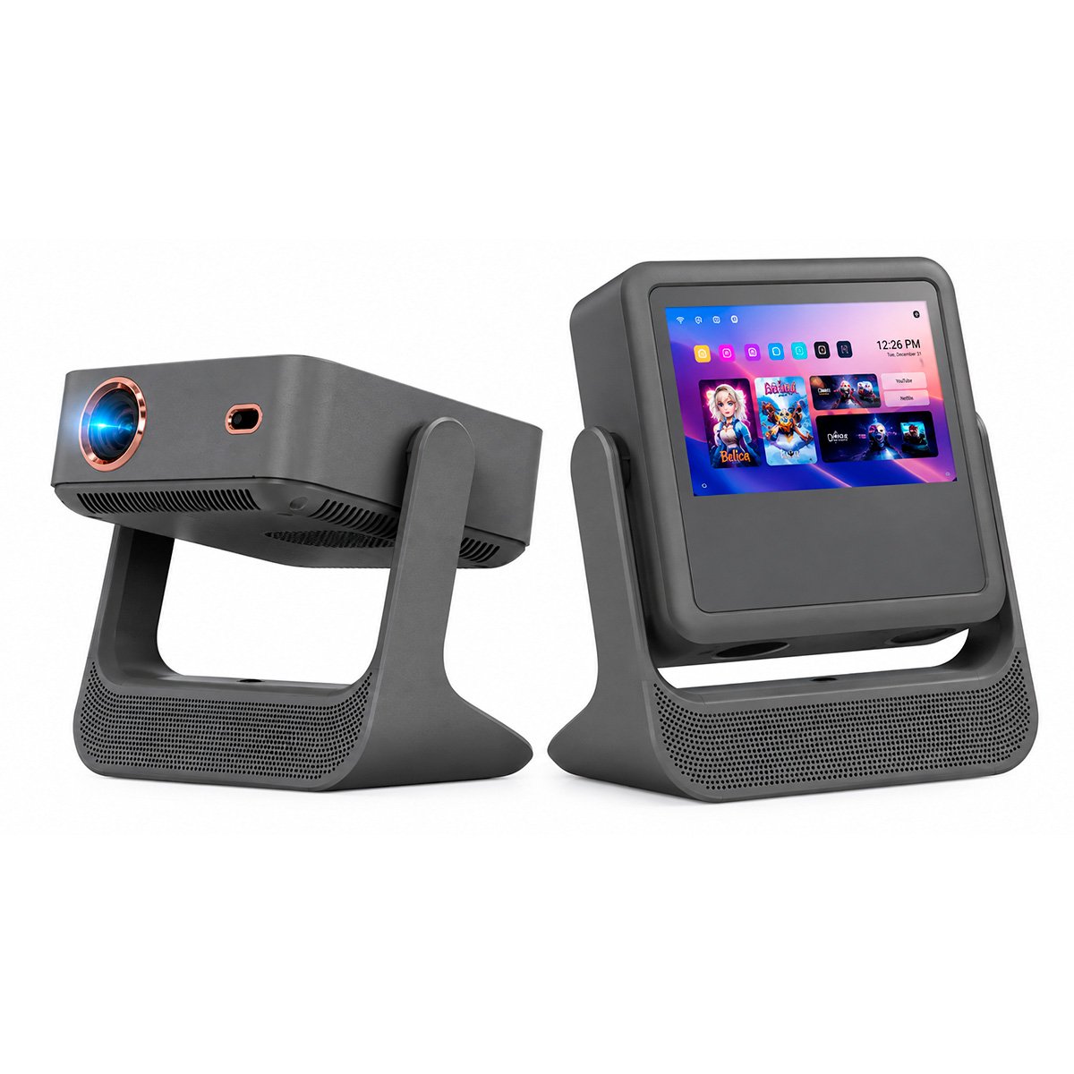 Proyector 4k Wifi Con Auto Enfoque Pantalla Táctil 8pulgadas