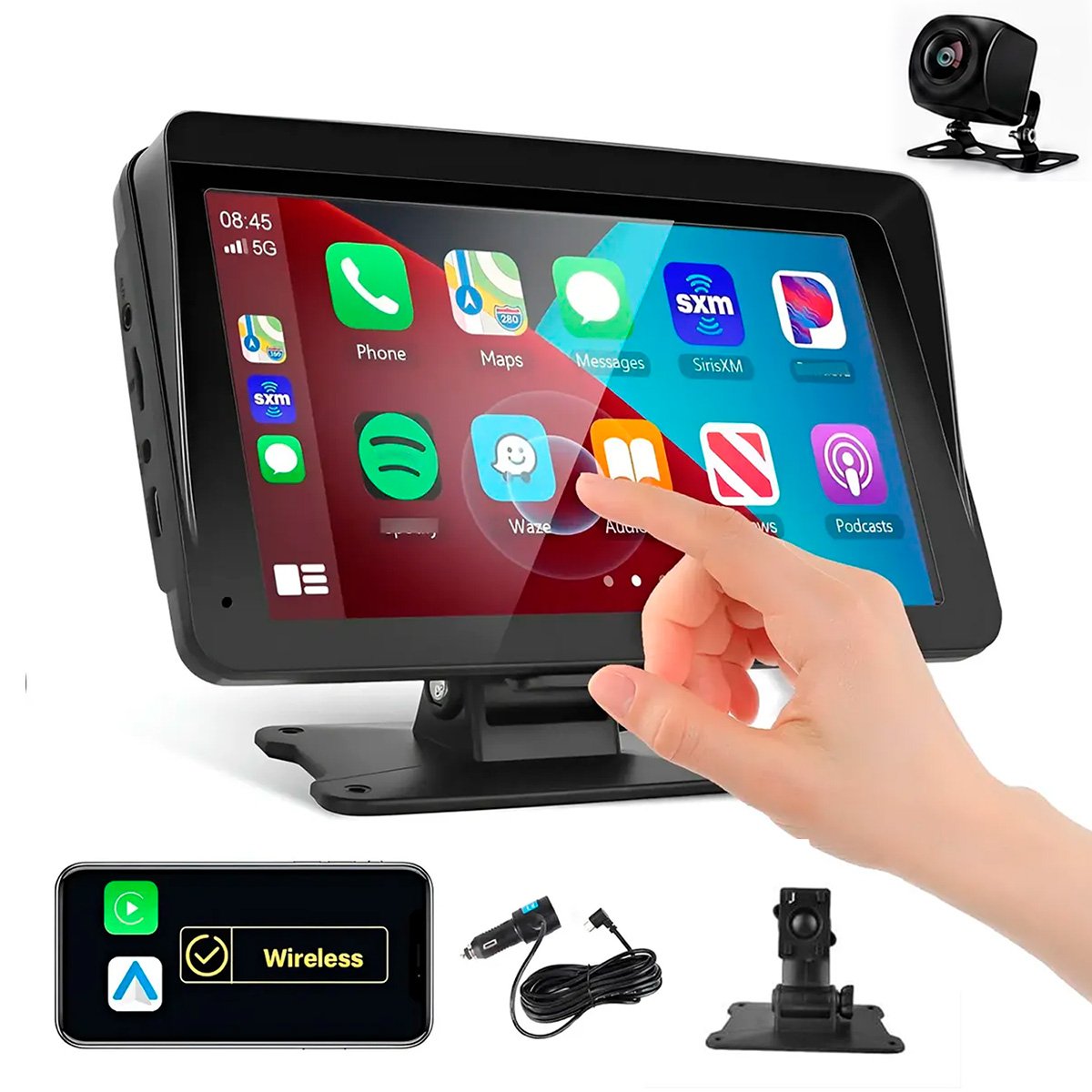 Pantalla Táctil De 7 Pulgadas Para Carro + Cámara De Reversa