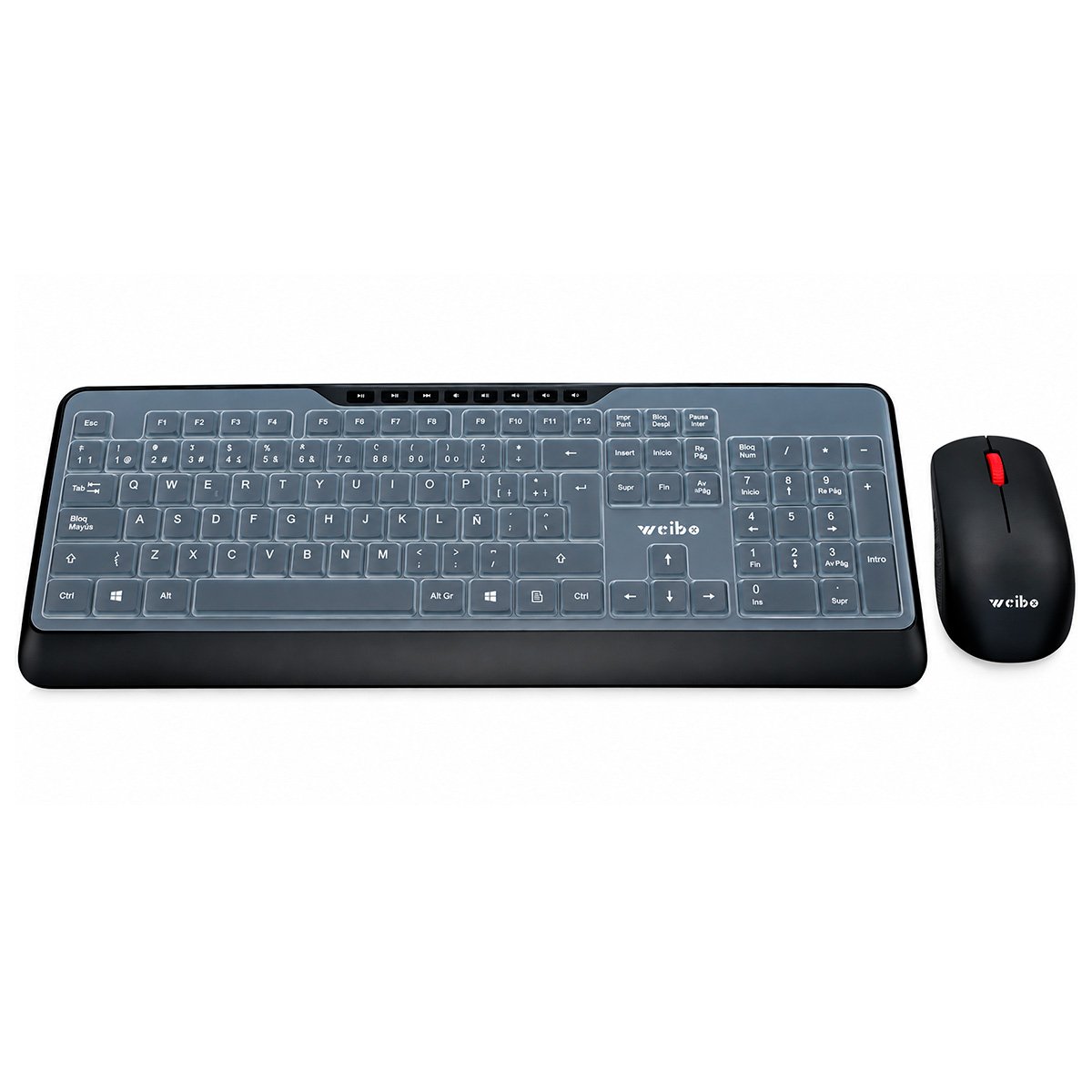 Combo De Teclado + Mouse Inalámbricos Con Protector Silicona