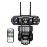 Cámara Ip Wifi Vigilancia Triple Lente Detección Movimiento