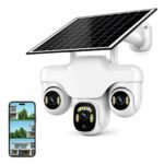 Cámara Solar Ptz Seguridad Ip 3 Lentes Para Exterior + Panel
