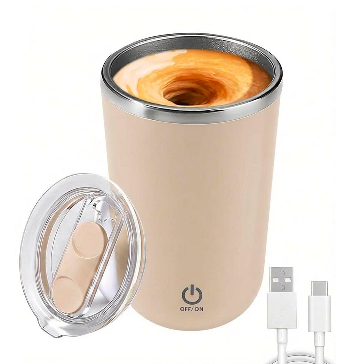 Mug Vaso Mezclador 305 Ml Taza Recargable Y Pantalla Táctil