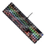 Teclado Gamer Mecánico Teclas Redondas Led Rgb Con Ñ Negro