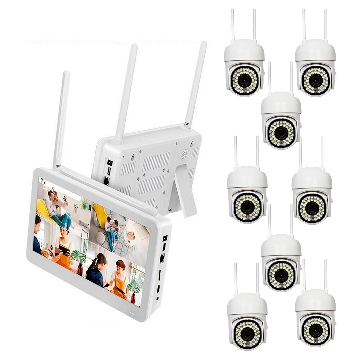 Kit De 8 Cámaras Seguridad Nvr Cctv Con Monitor 10 Pulgadas