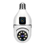 Doble Cámara Ip Wifi Robótica De Plafón Bombillo Con Sensor
