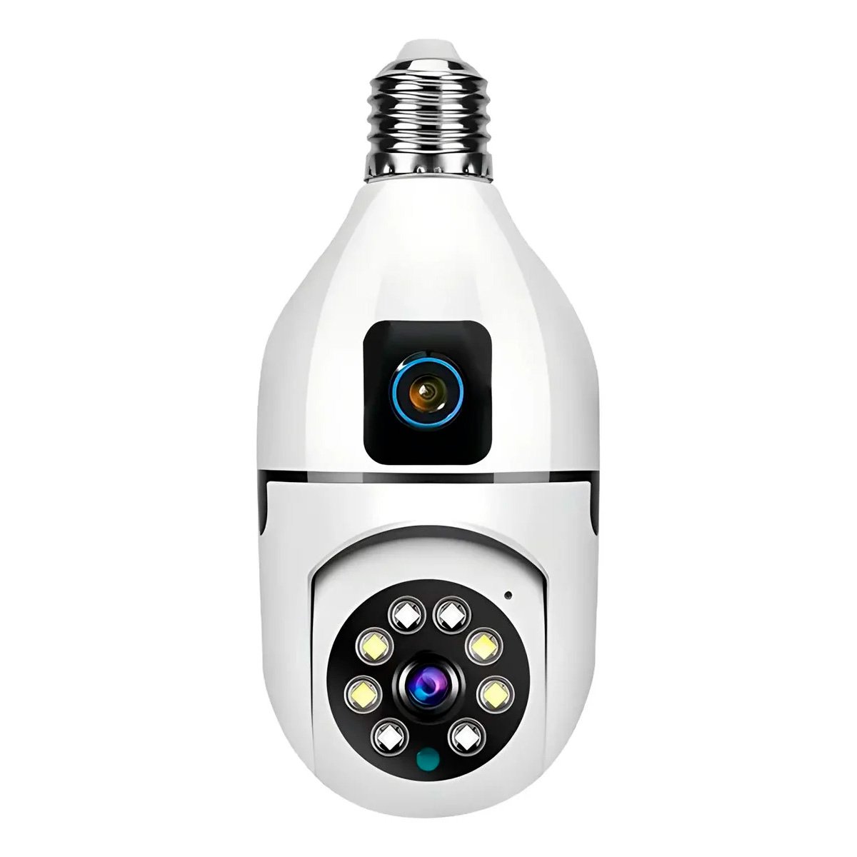 Doble Cámara Ip Wifi Robótica De Plafón Bombillo Con Sensor
