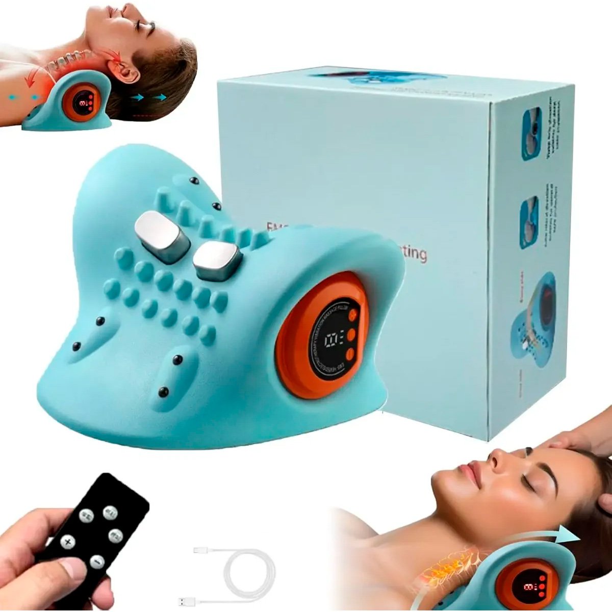 Masajeador Eléctrico Con Calor Para Dolor En Cuello Cervical