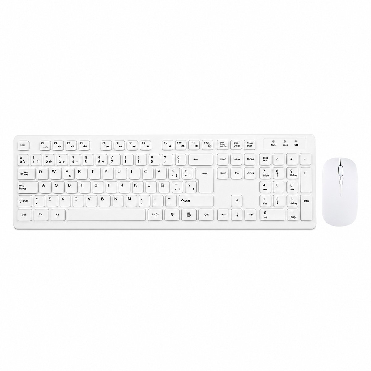 Combo Kit Teclado Con Protector Silicona + Mouse Inalámbrico