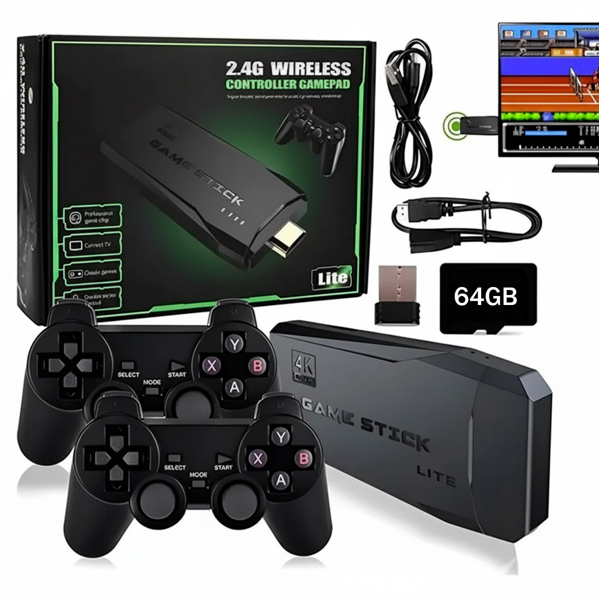 mini Consola Gamer M8 HDMI con juegos clásicos + 2 controles