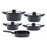 Bateria De Ollas Osfe En Granito 9 Elegantes Piezas Con Tapa