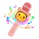 Micrófono Karaoke Para Niños Infantil Con Bluetooth Y Música Rosa