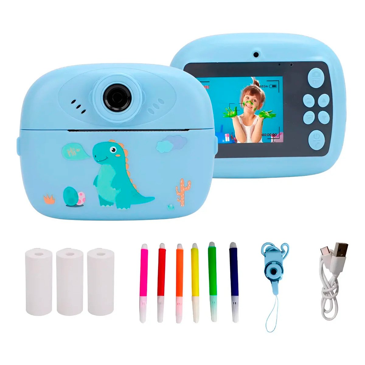 Cámara Digital Instantánea Para Niños Con Cordón Y Colores