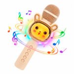 Micrófono Karaoke Para Niños Infantil Con Bluetooth Y Música Beige
