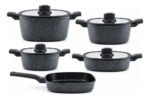 Bateria De Ollas Osfe En Granito 9 Elegantes Piezas Con Tapa