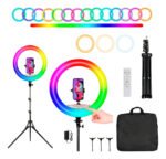 Aro De Luz Led Rgb 56cm Para Fotografía Selfie + Trípode 2m