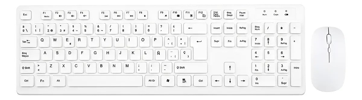 Combo Kit Teclado Con Protector Silicona + Mouse Inalámbrico
