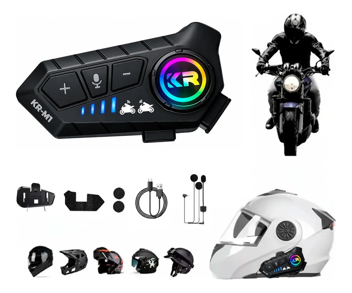 Intercomunicador Inalámbrico Para Casco Moto Música Llamadas