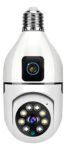 Doble Cámara Ip Wifi Robótica De Plafón Bombillo Con Sensor