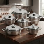 Bateria De Ollas Swisshome Alemanas En Acero 18/10 de 12 Piezas